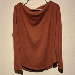 Rust Orange Long Sleeve Top